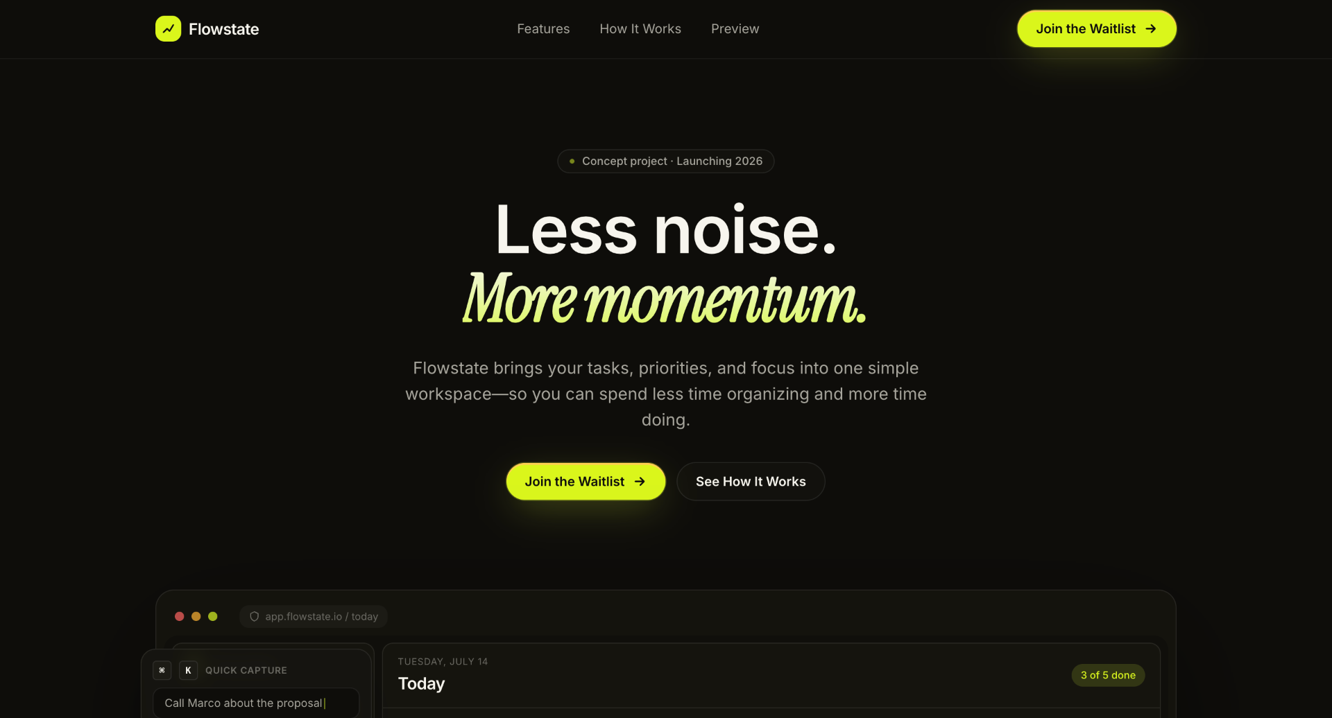 Flowstate website screenshot